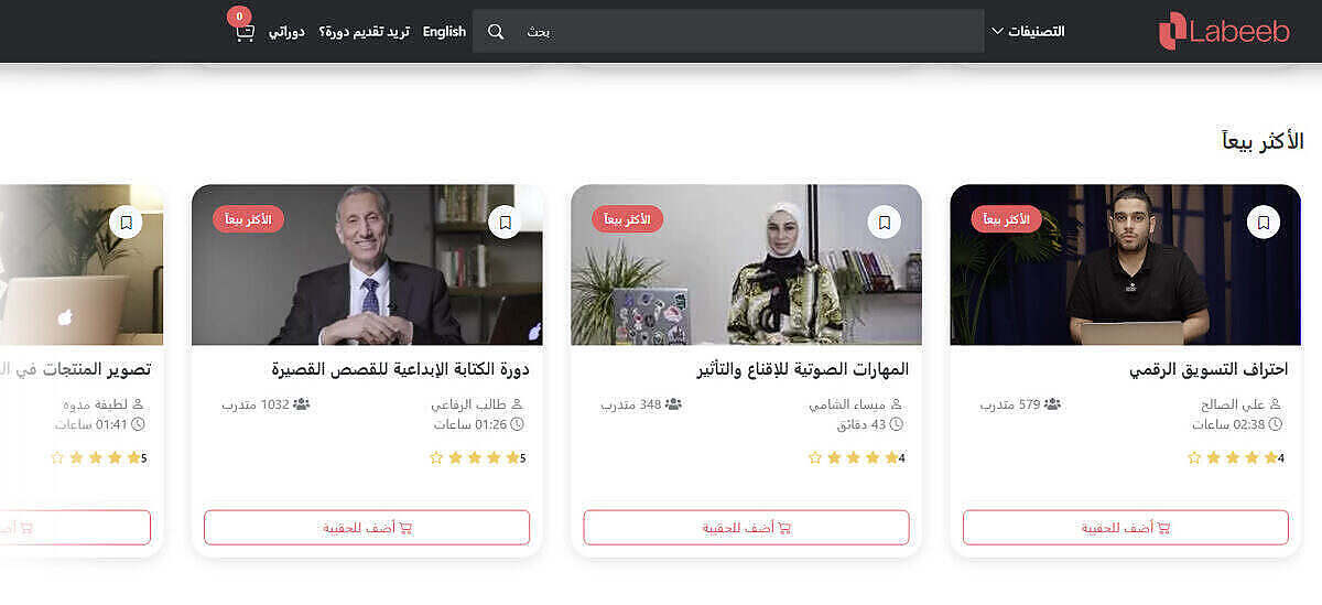 أشهر الدورات التدريبية المعتمدة على منصة لبيب أونلاين
